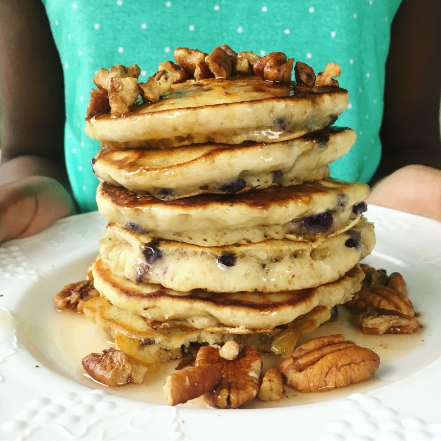 Brunch Happiness – Blueberry Pecan&nbsp;Pancakes